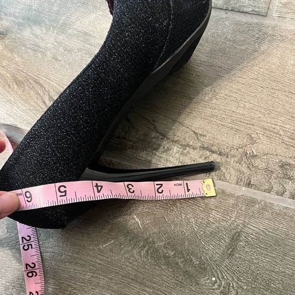 Black Sparkly Heels Platform Heel Size 8.5 - Picture 7 of 7